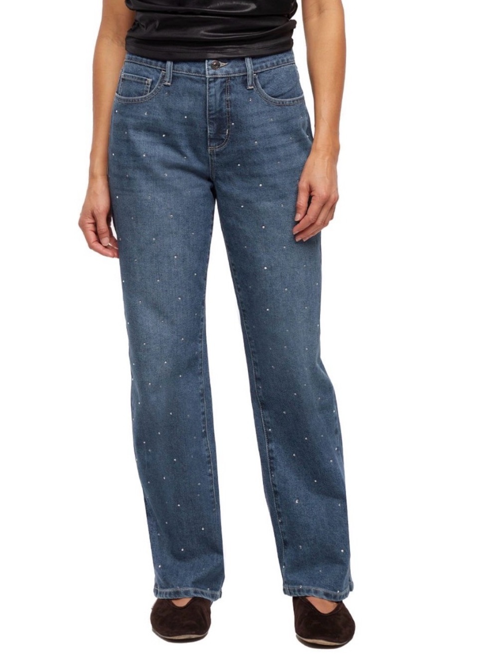 Woman’s  rhinestone express size 8 Medium wash Blue Bootcut Jeans